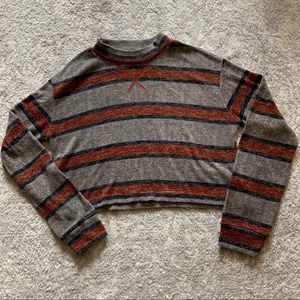 Ragstock cropped stripe long sleeve